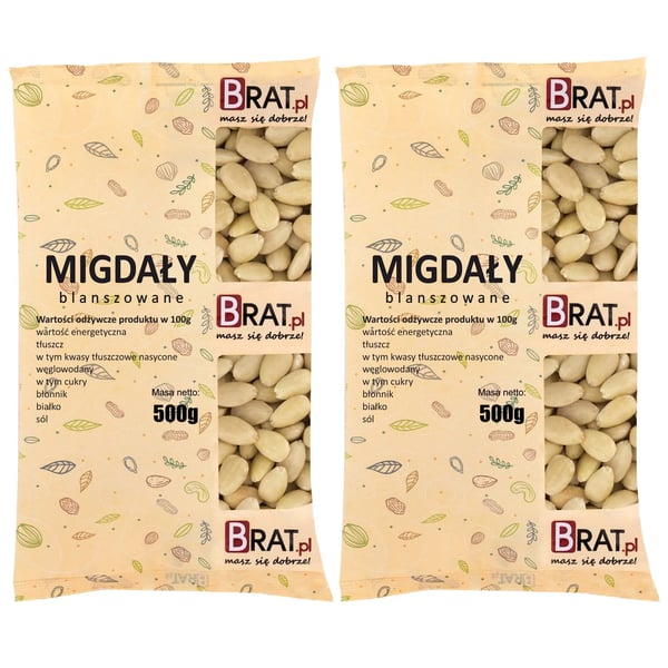 Blancherade mandlar 1 kg (2 x 500 g)