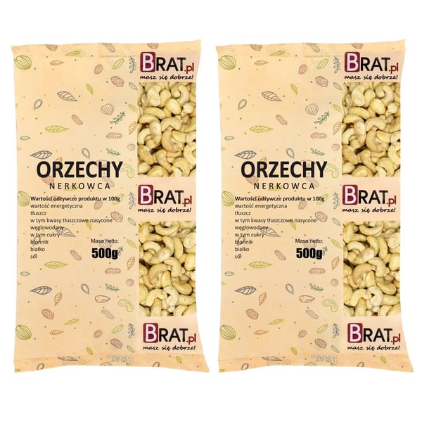 Cashewpähkinät 1 kg (2 x 500 g)