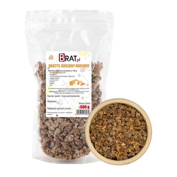 Kuivatut taatelit, viipaloituina 500 g Kuivatut taatelit, viipaloituina 500 g