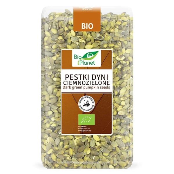 Luomu tummanvihreät kurpitsansiemenet 1 kg