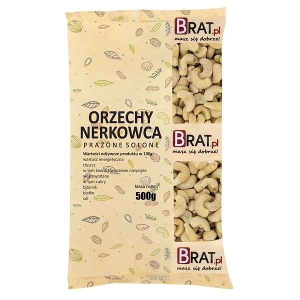 Paahdettuja suolattuja cashewpähkinöitä 500 g
