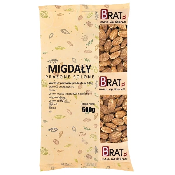 Paahdettuja suolattuja manteleita 500 g