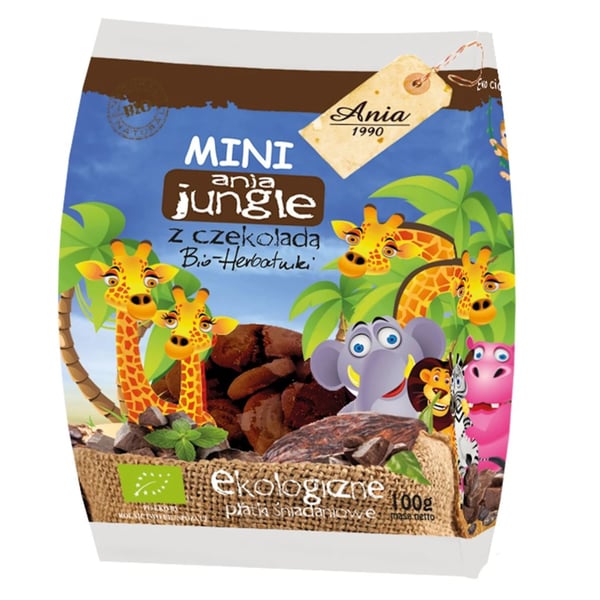 Mini Jungle -luomusuklaakeksit 100 g Mini Jungle -luomusuklaakeksit 100 g