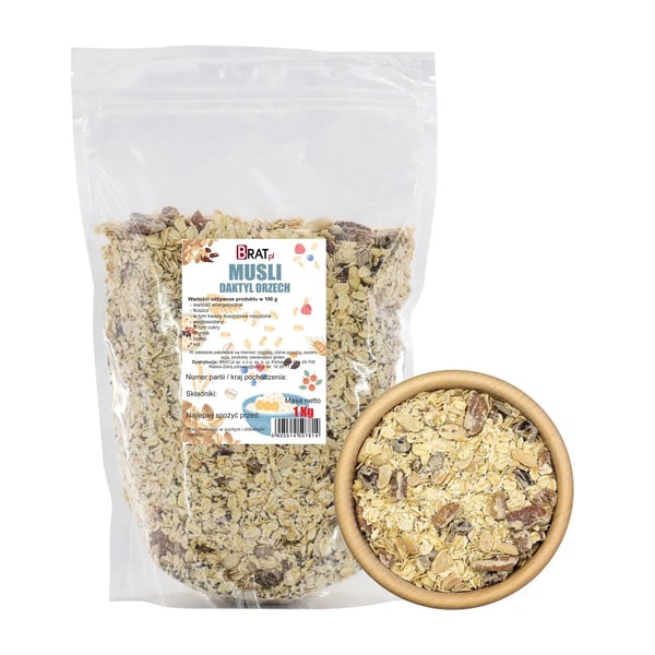 Valnød- og dadel-müsli 1 kg Valnød- og dadel-müsli 1 kg