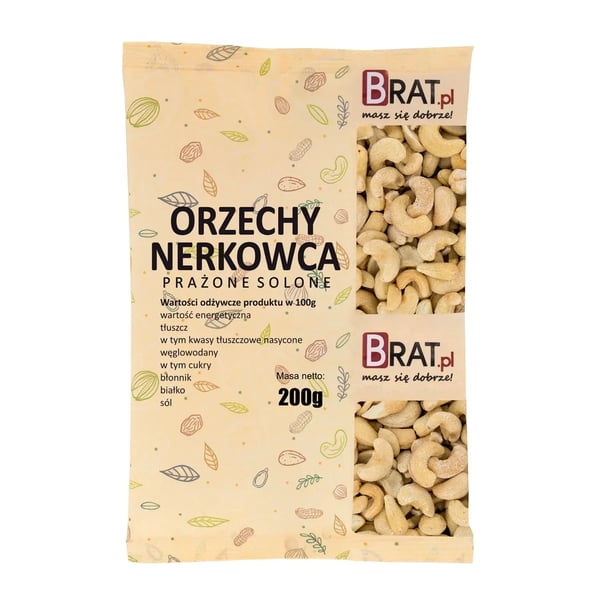 Paahdettuja suolattuja cashewpähkinöitä 200 g