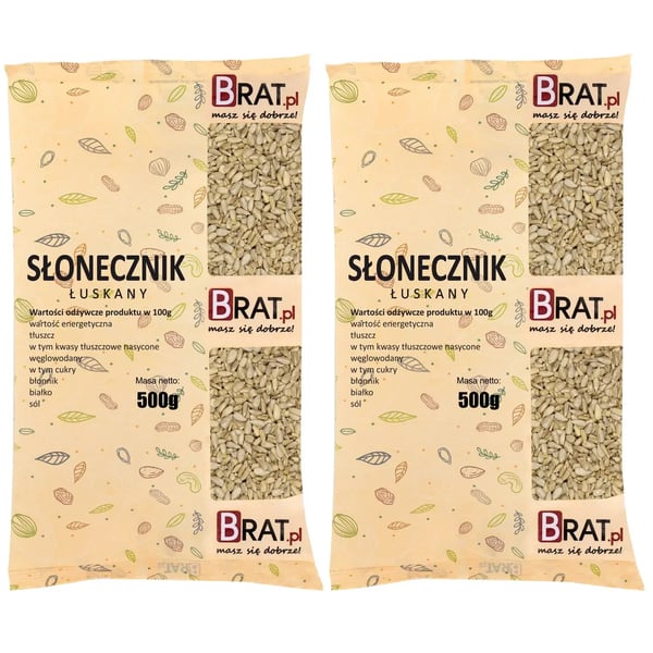 Kuoritut auringonkukansiemenet 1 kg (2 x 500 g)
