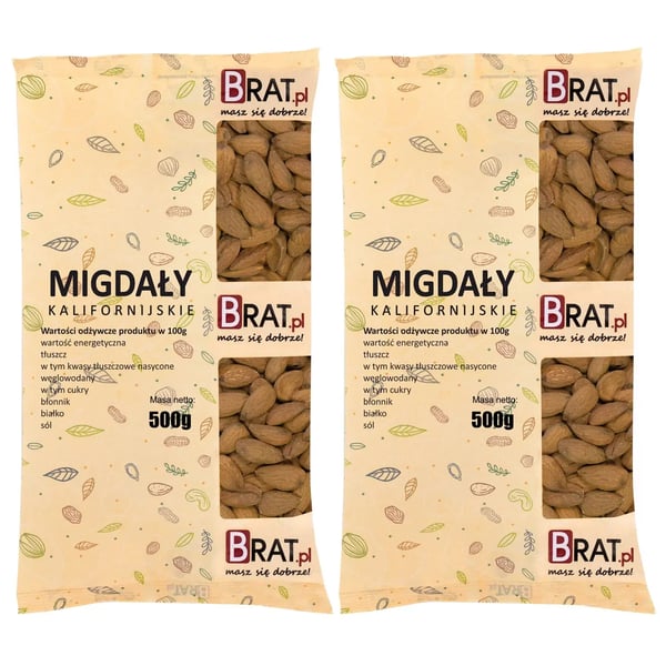 Kalifornialaiset mantelit 1 kg (2 x 500 g) Kalifornialaiset mantelit 1 kg (2 x 500 g)
