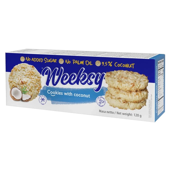 Weeksy kookoskeksit 120g Weeksy kookoskeksit 120g