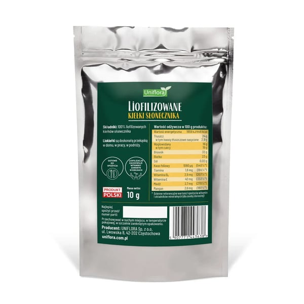 Pakastekuivattuja auringonkukan ituja 10 g