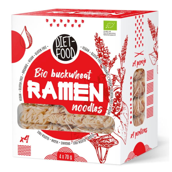 Glutenfri økologiske boghvede ramen nudler 280g