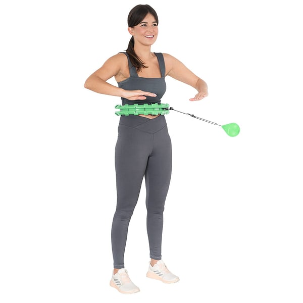 HHW01 Hula hop vihreä pullistumilla ja painolla HMS