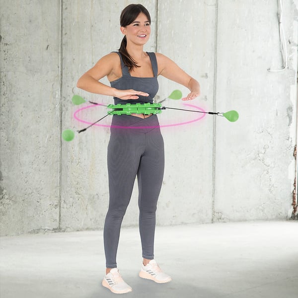 HHW01 Hula hop vihreä pullistumilla ja painolla HMS