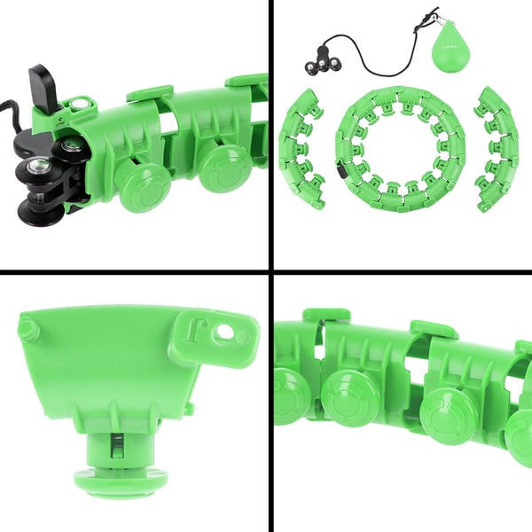 HHW01 Hula hop vihreä pullistumilla ja painolla HMS