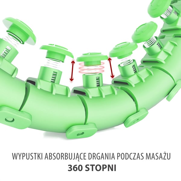 HHW01 Hula hop vihreä pullistumilla ja painolla HMS