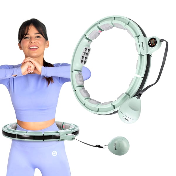 HHM13 HULA HOP GRÖN MED MAGNETER OCH VIKT + RÄKNARE HMS