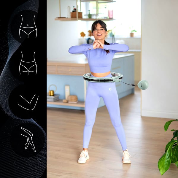 HHM13 HULA HOP GRÖN MED MAGNETER OCH VIKT + RÄKNARE HMS