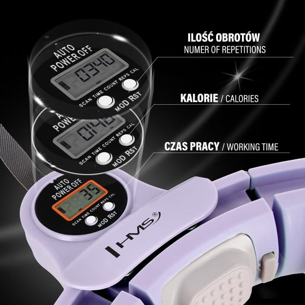 HHM13 HULA HOP VIOLETTI magneeteilla ja painolla + laskuri HMS