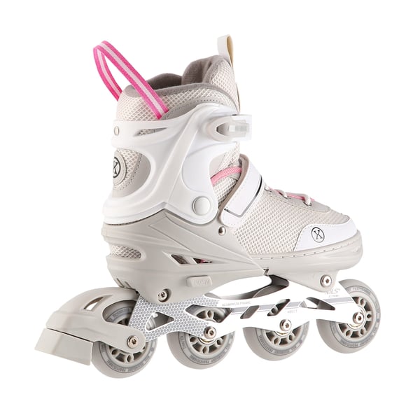 NH18188A 2-i-1 GRÅ-ROSA STØRRELSE S(29-33) RULLESKATER MED HOCKEY SLIDE NILS EXTREME