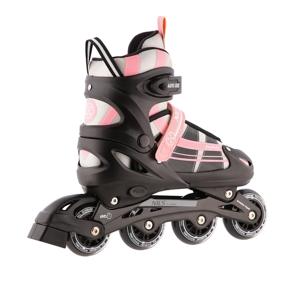NH18366A 2-i-1 PINK-HVID STØRRELSE S(31-34) RULLESKØTING MED HOCKEYÆRM NILS EXTREME