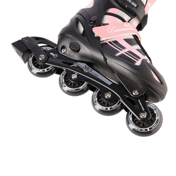 NH18366A 2-i-1 PINK-HVID STØRRELSE S(31-34) RULLESKØTING MED HOCKEYÆRM NILS EXTREME