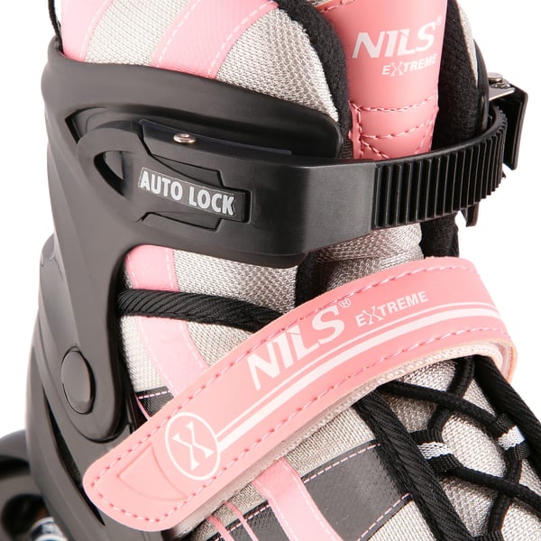 NH18366A 2-i-1 PINK-HVID STØRRELSE S(31-34) RULLESKØTING MED HOCKEYÆRM NILS EXTREME