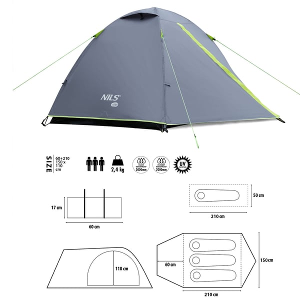 NC6004 Kempingtelt grå Explorer Nils Camp