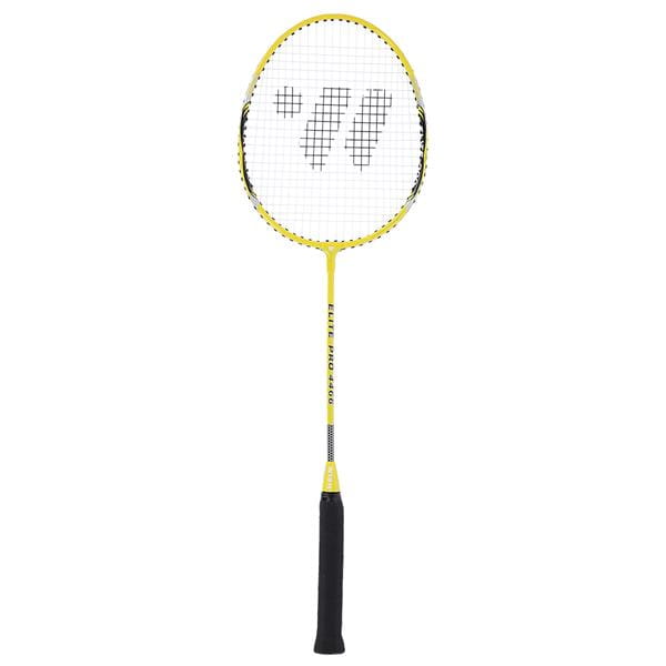 ALUMTEC 4466 badmintonracketset gul 2st + fjäderboll 3st + nät + linor WISH