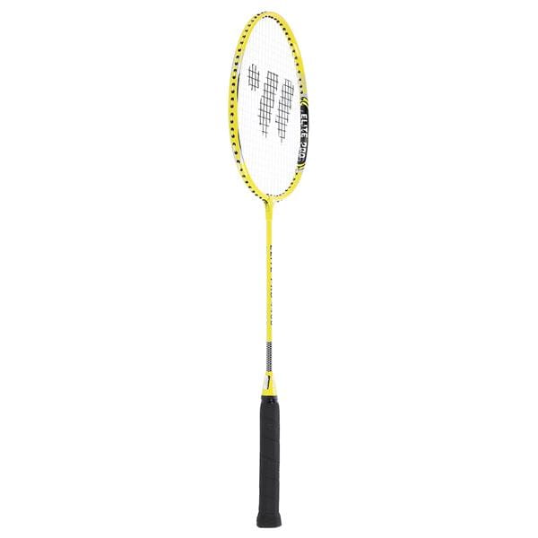 ALUMTEC 4466 badmintonracketset gul 2st + fjäderboll 3st + nät + linor WISH