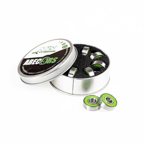 ABEC-5 RS grønt carbon kuglelejer (8stk.) metalæske NILS EXTREME