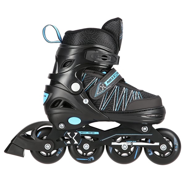 NH11912 A 2w1 sort og blå inline-skøjter med udskiftelig hockeykling NILS EXTREME - 5907695543056