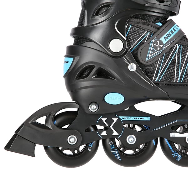 NH11912 A 2w1 sort og blå inline-skøjter med udskiftelig hockeykling NILS EXTREME - 5907695543056