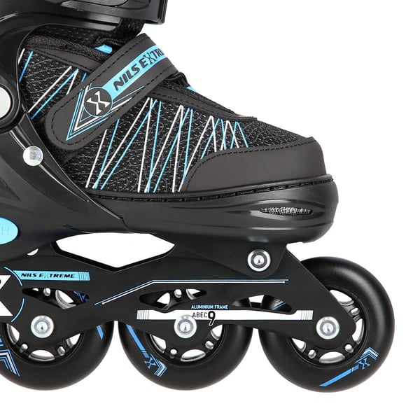 NH11912 A 2w1 sort og blå inline-skøjter med udskiftelig hockeykling NILS EXTREME - 5907695543056
