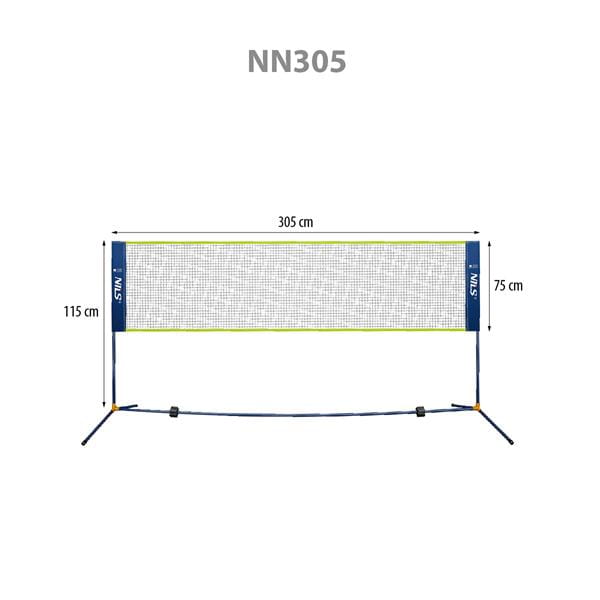 NN305 badmintonnät 305cm med fullt överdrag NILS