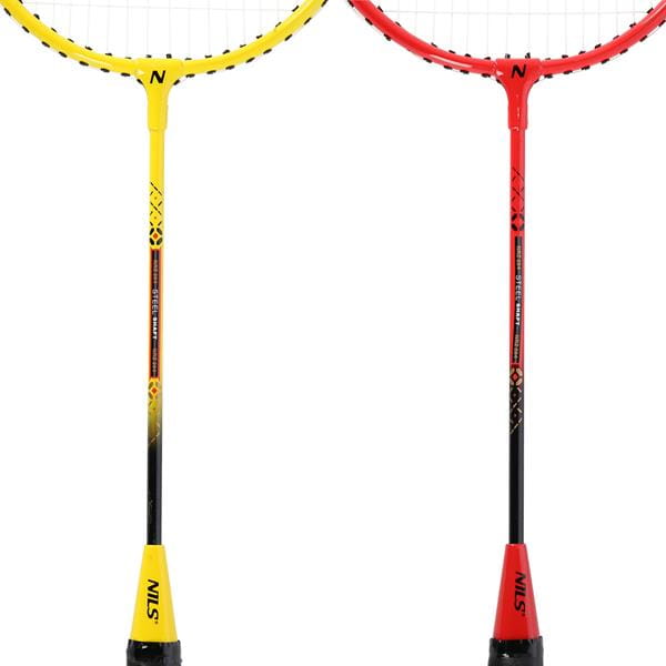 NRZ264 aluminium/badmintonsæt 4 ketsjere + 3 fjerbold + net 600x60cm + taske NILS