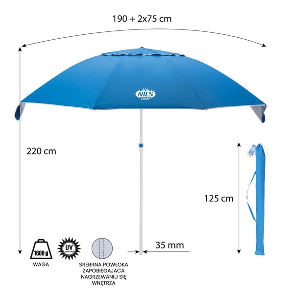 NC7822 Strandparasol XL 220 cm Nils Camp