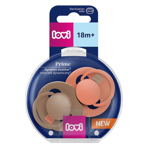 Lovi Prime dynamisk silikonnapp 18m+ 2 st granola/apelsin