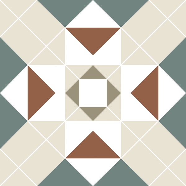 Dekorativ stentøjsflise patchwork victoriansk ADA 20x20 cm klasse I