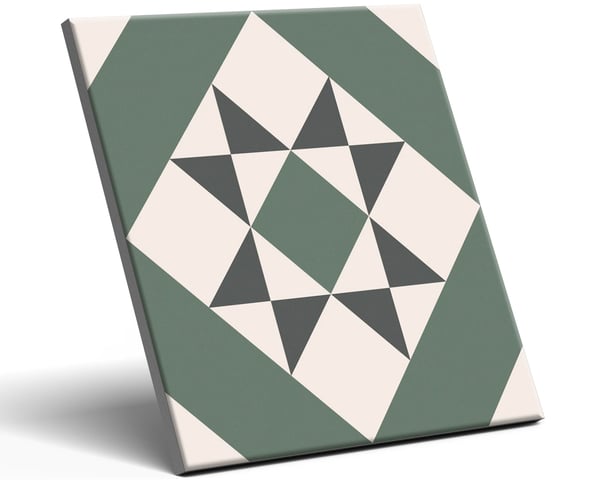Koristeellinen kivitavaralaatta tilkkutyönä viktoriaaninen MELVIN 20x20 cm luokka I