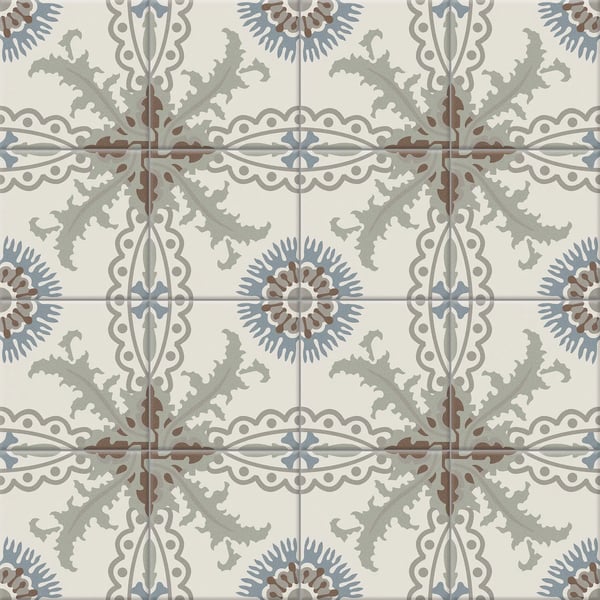 Dekorativ porcelænsflise patchwork blomster Valencia 20x20 cm klasse I