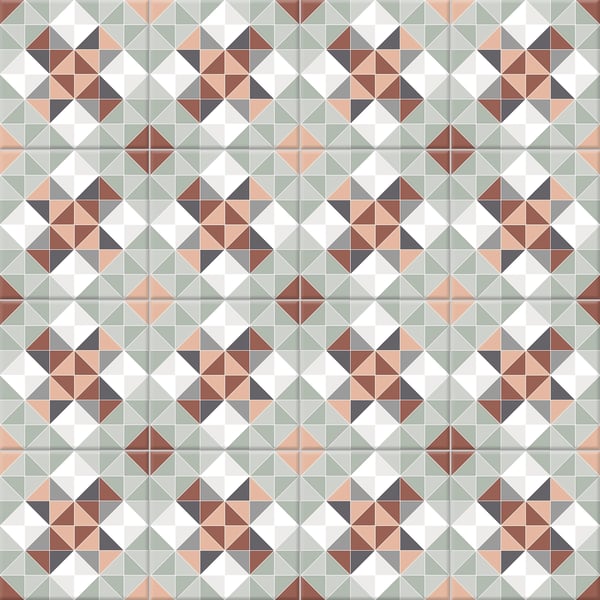 Dekorativ stentøjsflise i victoriansk Alma 20x20 cm klasse I