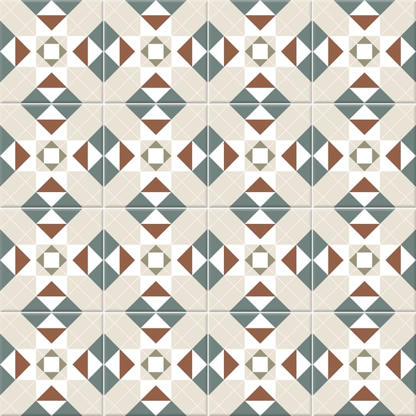 Dekorativ stentøjsflise patchwork victoriansk ADA 20x20 cm klasse I