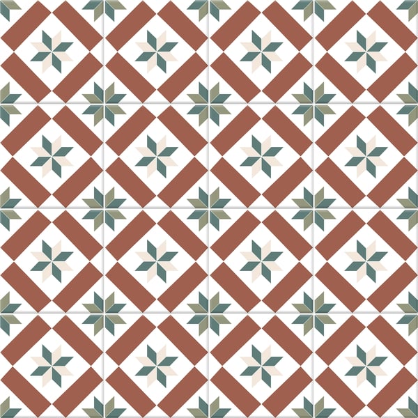 Dekorativ stentøjsflise i victoriansk stil MOLLY 20x20 cm, klasse I