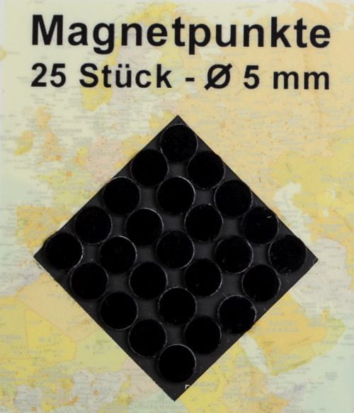 Ensfarvede kortmarkører/magneter. Sorte. 25 stk.