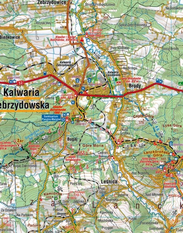 Beskid Makowski (Mellem) 1:50.000. Lamineret turistkort. Udgivet 2025. Kompas