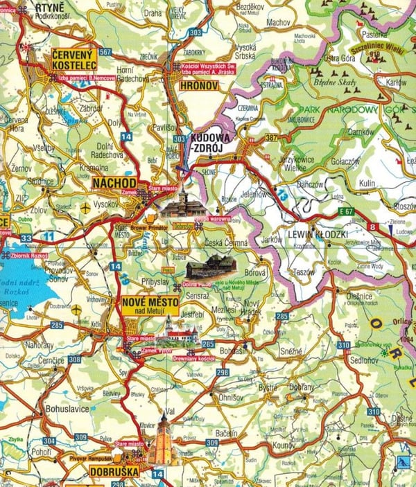 Pohjois-Böömi 1:200 000. Tie- ja matkailukartta. Vuoden 2023 painos. Galileos