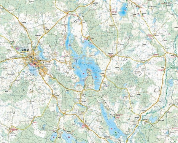 Olsztyn Sødistrikt - nordlige del 1:50.000. Turistkort. 2023-udgave. Kompas.