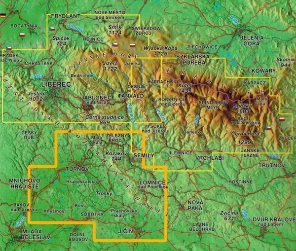 Tšekin paratiisi / Cesky Raj 1: 25 000. Turistikartasto. HP-kartografia