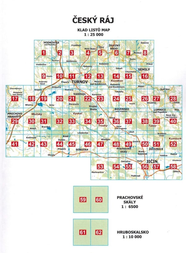 Tšekin paratiisi / Cesky Raj 1: 25 000. Turistikartasto. HP-kartografia