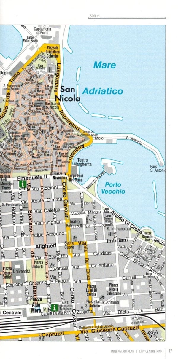 Apulia. Bari, Brindisi, Taranto. Tie- ja turistikartta. Vuoden 2023 painos. Freytag & Berndt
