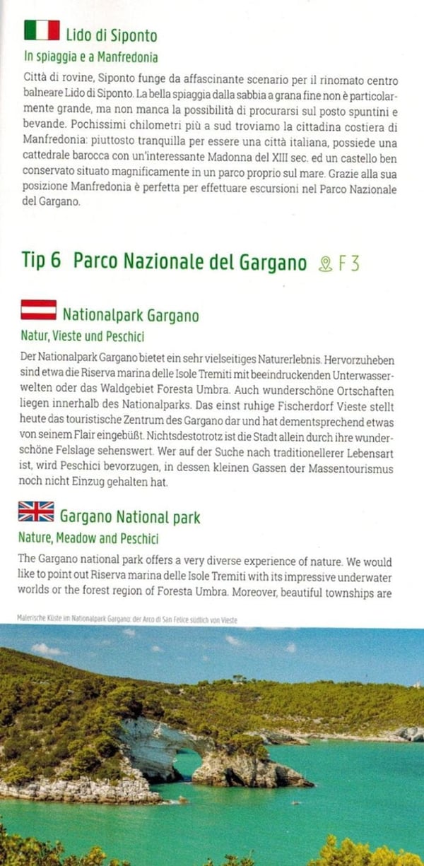 Apulia. Bari, Brindisi, Taranto. Tie- ja turistikartta. Vuoden 2023 painos. Freytag & Berndt